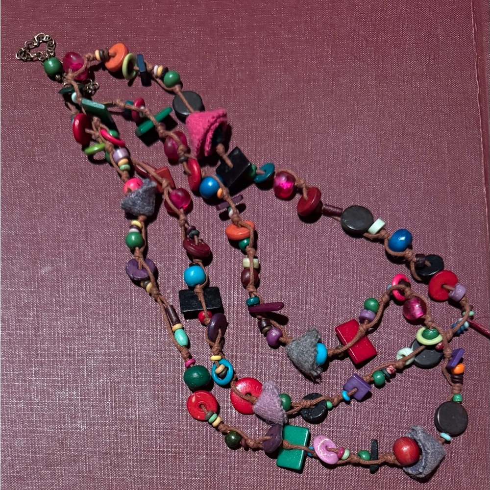 Unique Artsy Colorful Beaded Necklace